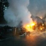 Conductor de camión muere calcinado en autopista Duarte