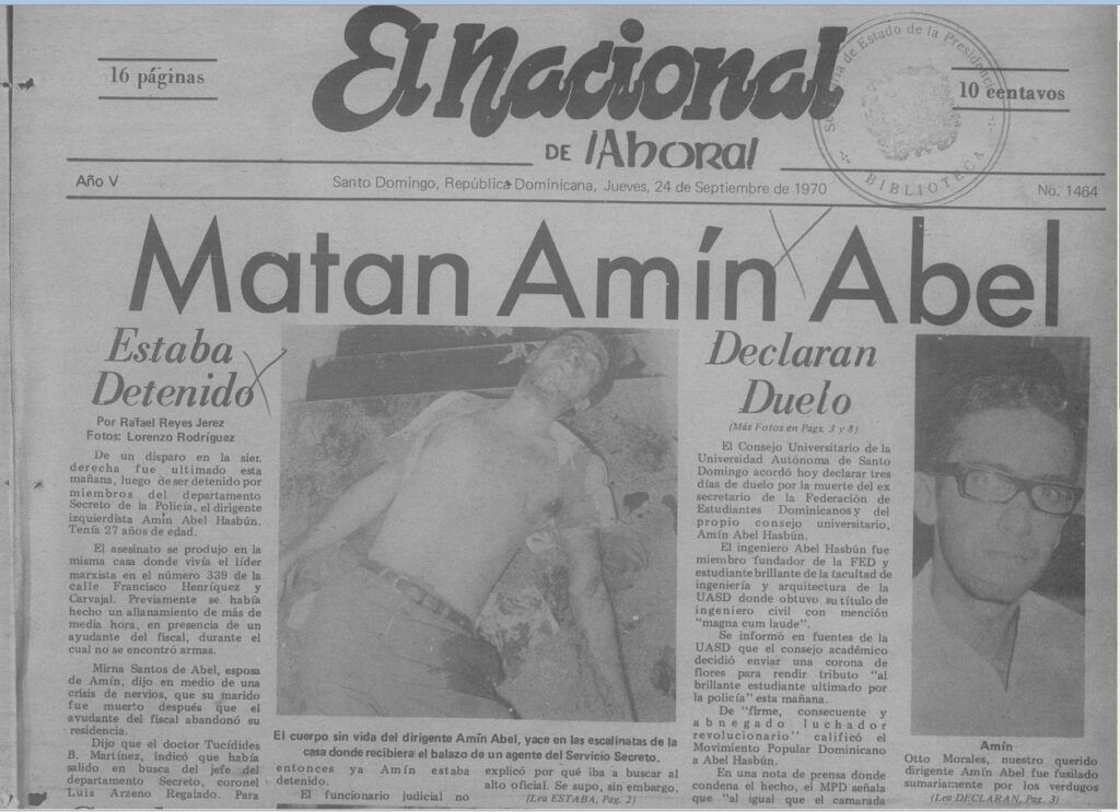 Hoy se cumplen 48 años del asesinato de Amín Abel Hasbún